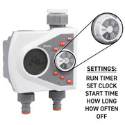White Line 2-Way Electronic Control Water Timer - Home & Garden > Lawn & Garden > Watering & Irrigation > Sprinkler Accessories > Sprinkler Controls Garden watering