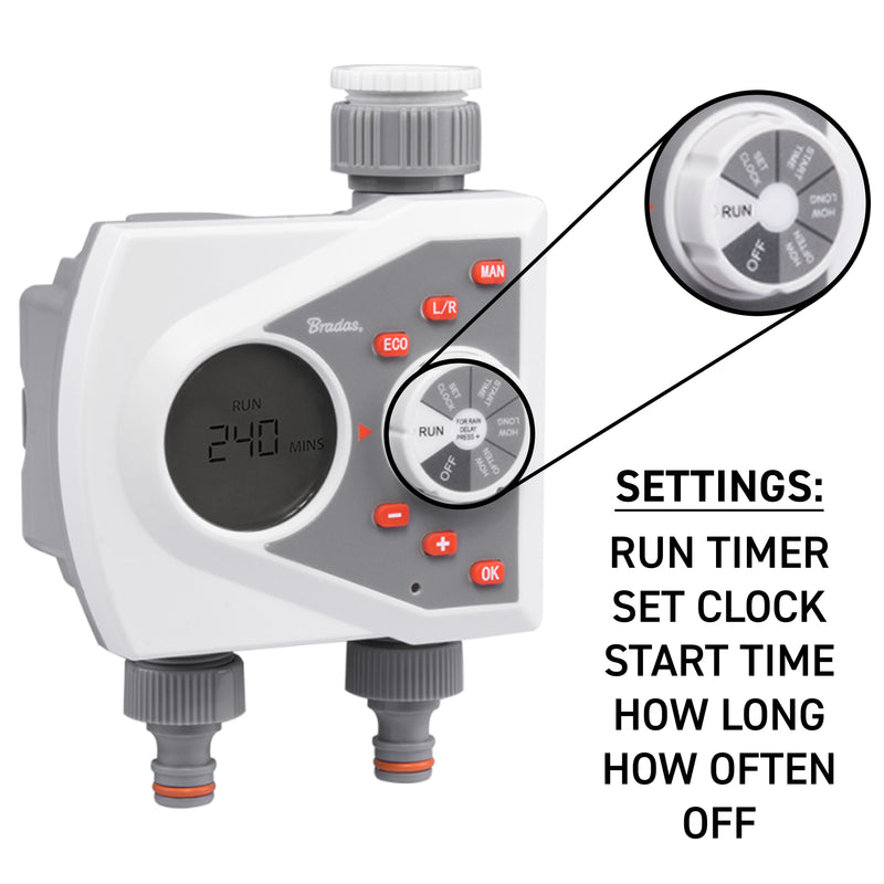 White Line 2-Way Electronic Control Water Timer - Home & Garden > Lawn & Garden > Watering & Irrigation > Sprinkler Accessories > Sprinkler Controls Garden watering