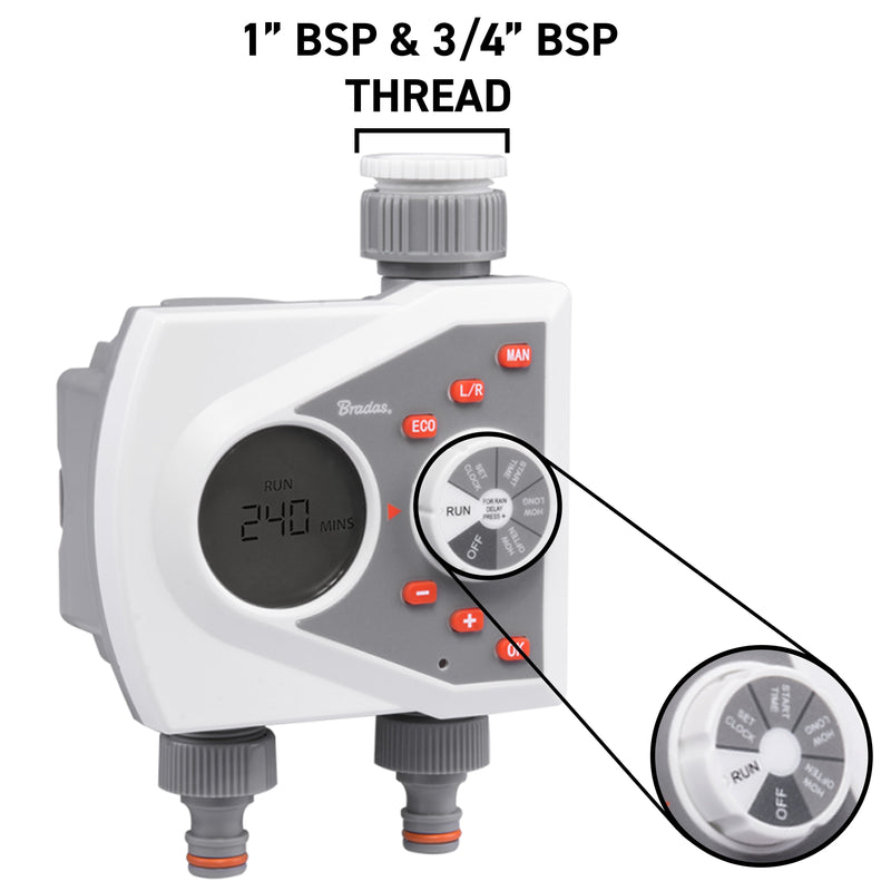 White Line 2-Way Electronic Control Water Timer - Home & Garden > Lawn & Garden > Watering & Irrigation > Sprinkler Accessories > Sprinkler Controls Garden watering