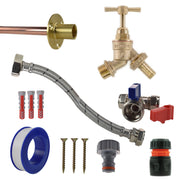 Brass Barbed Bib Tap STANDARD Connection Kit - Garden watering