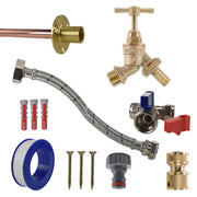 Brass Barbed Bib Tap STANDARD Connection Kit - Garden watering