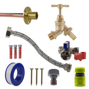 Brass Barbed Bib Tap STANDARD Connection Kit - Garden watering