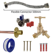 Brass Barbed Bib Tap STANDARD Connection Kit - Garden watering