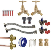 Brass Barbed Bib Tap STANDARD Connection Kit x2 - Garden watering