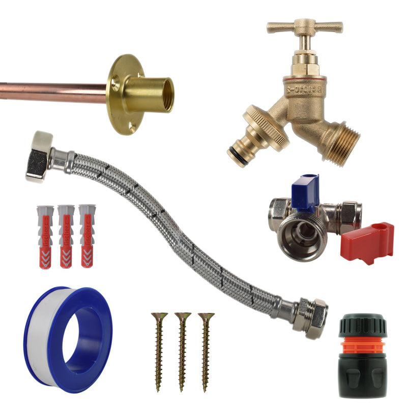 Brass Quick Connect Bib Tap STANDARD Connection Kit - Garden watering