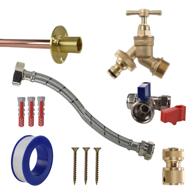 Brass Quick Connect Bib Tap STANDARD Connection Kit - Garden watering