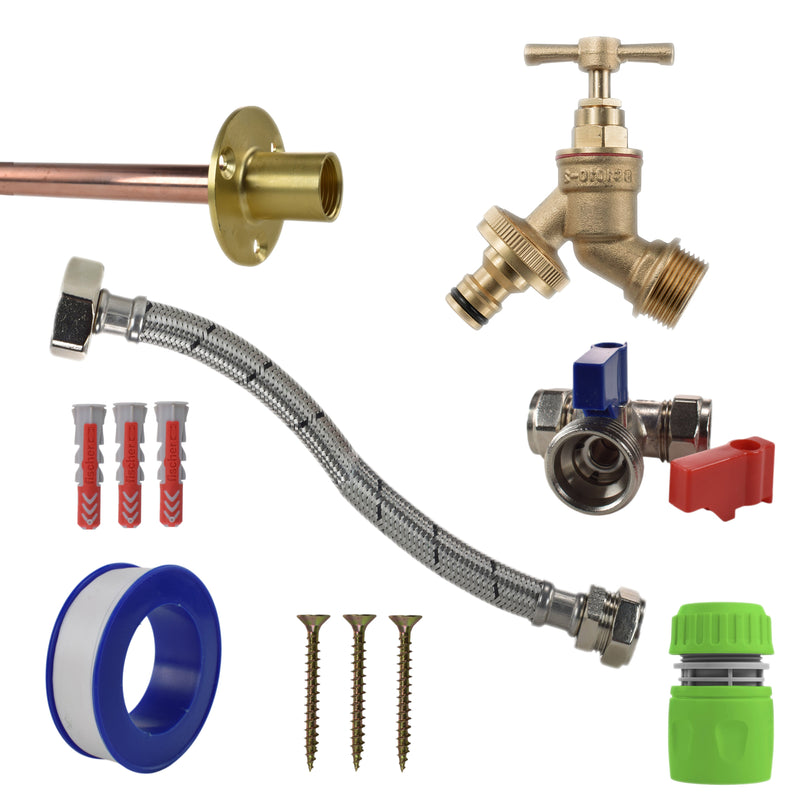 Brass Quick Connect Bib Tap STANDARD Connection Kit - Garden watering