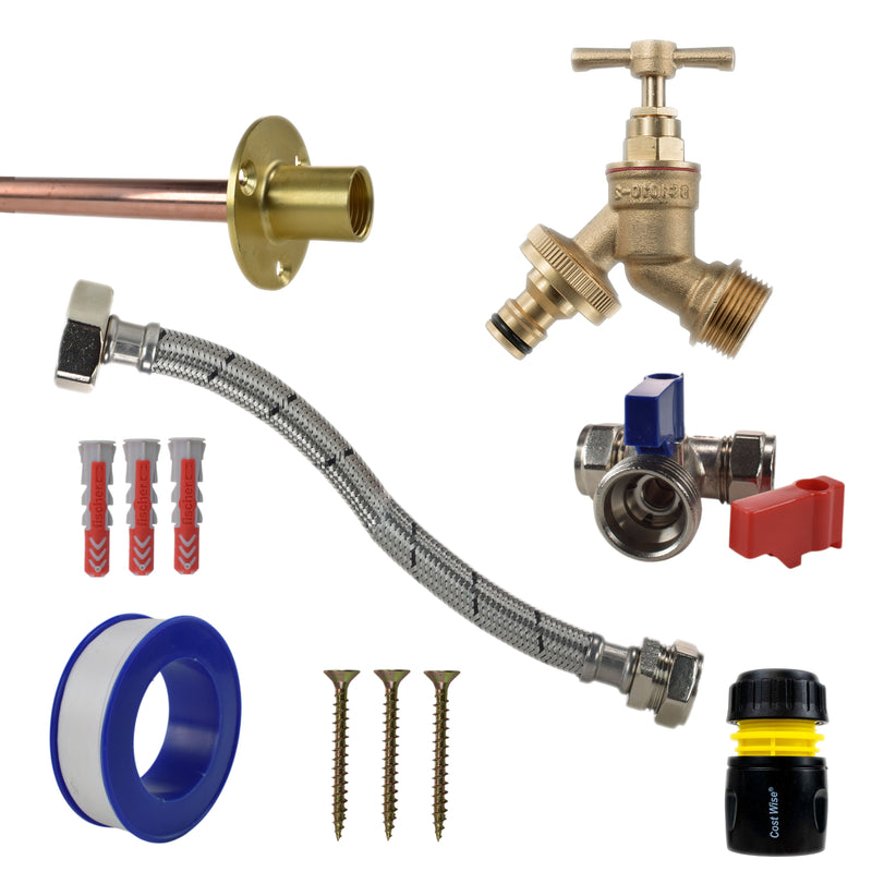 Brass Quick Connect Bib Tap STANDARD Connection Kit - Garden watering