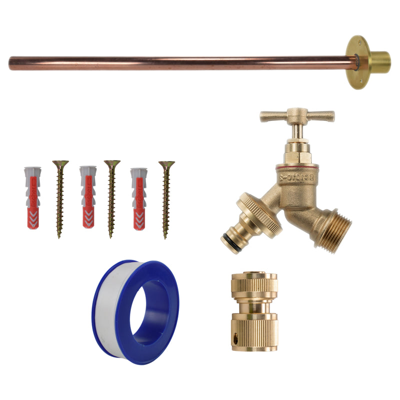 Brass Quick Connect Bib Tap BASIC Connection Kit - Garden watering