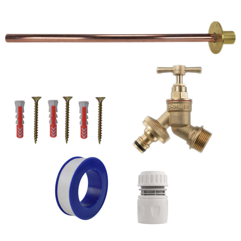 Brass Quick Connect Bib Tap BASIC Connection Kit - Garden watering