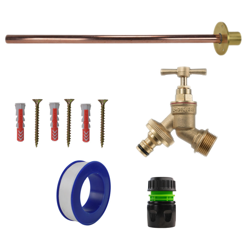 Brass Quick Connect Bib Tap BASIC Connection Kit - Garden watering