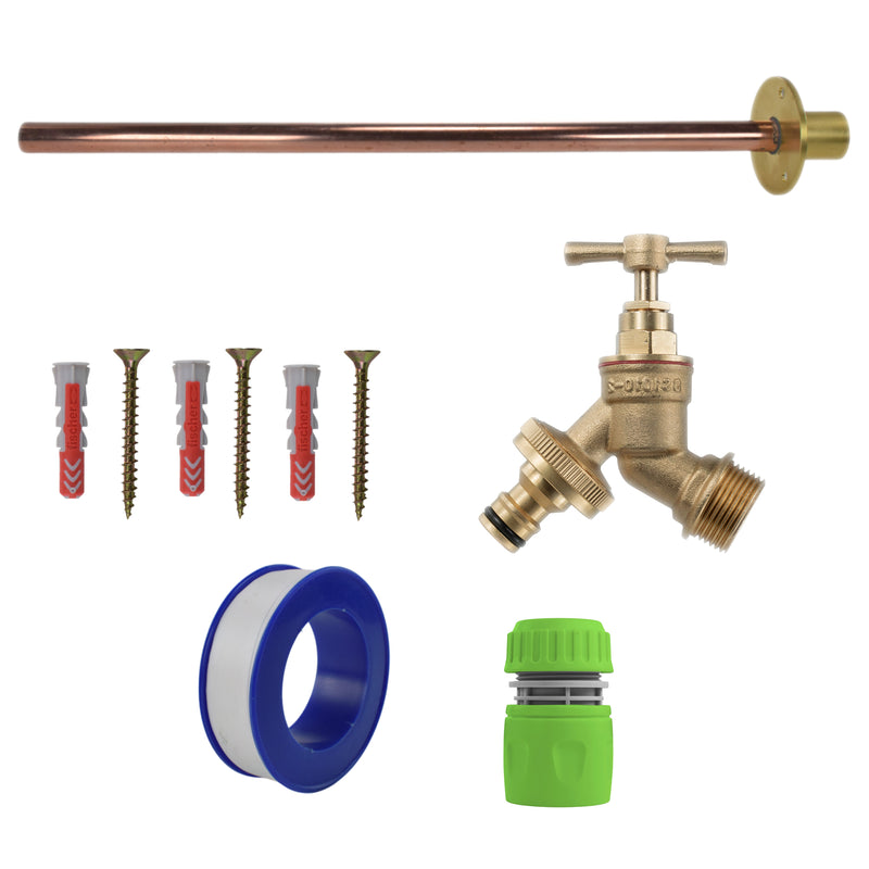 Brass Quick Connect Bib Tap BASIC Connection Kit - Garden watering