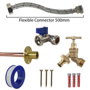 Brass Quick Connect Bib Tap STANDARD Connection Kit - Garden watering