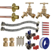 Brass Quick Connect Bib Tap STANDARD Connection Kit x2 - Garden watering