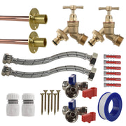 Brass Quick Connect Bib Tap STANDARD Connection Kit x2 - Garden watering