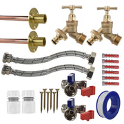 Brass Quick Connect Bib Tap STANDARD Connection Kit x2 - Garden watering