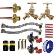 Brass Quick Connect Bib Tap STANDARD Connection Kit x2 - Garden watering
