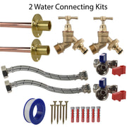 Brass Quick Connect Bib Tap STANDARD Connection Kit x2 - Garden watering