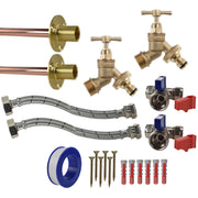 Brass Quick Connect Bib Tap STANDARD Connection Kit x2 - Garden watering