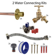 Brass Quick Connect Bib Tap STANDARD Connection Kit x2 - Garden watering