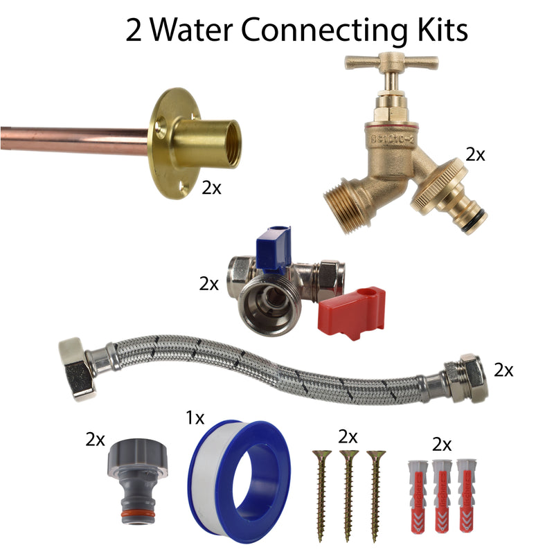 Brass Quick Connect Bib Tap STANDARD Connection Kit x2 - Garden watering