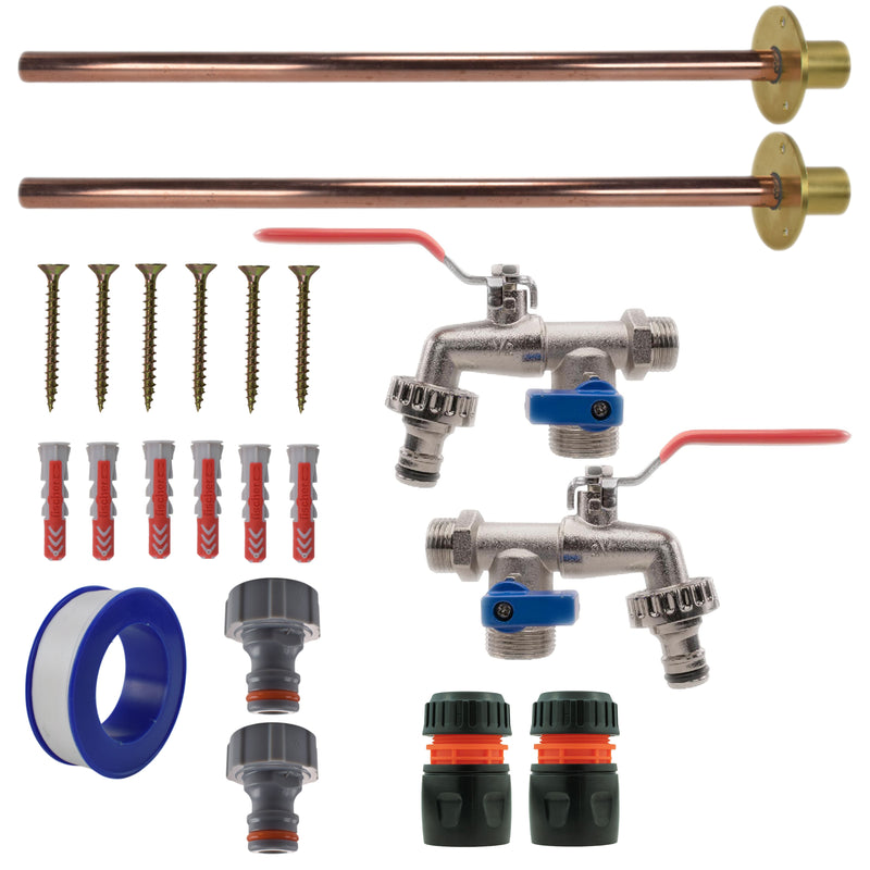 Double Lever Tap BASIC Connection Kit x2 - Garden watering