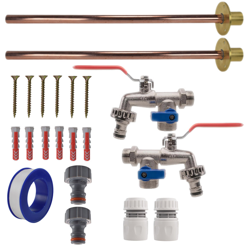 Double Lever Tap BASIC Connection Kit x2 - Garden watering