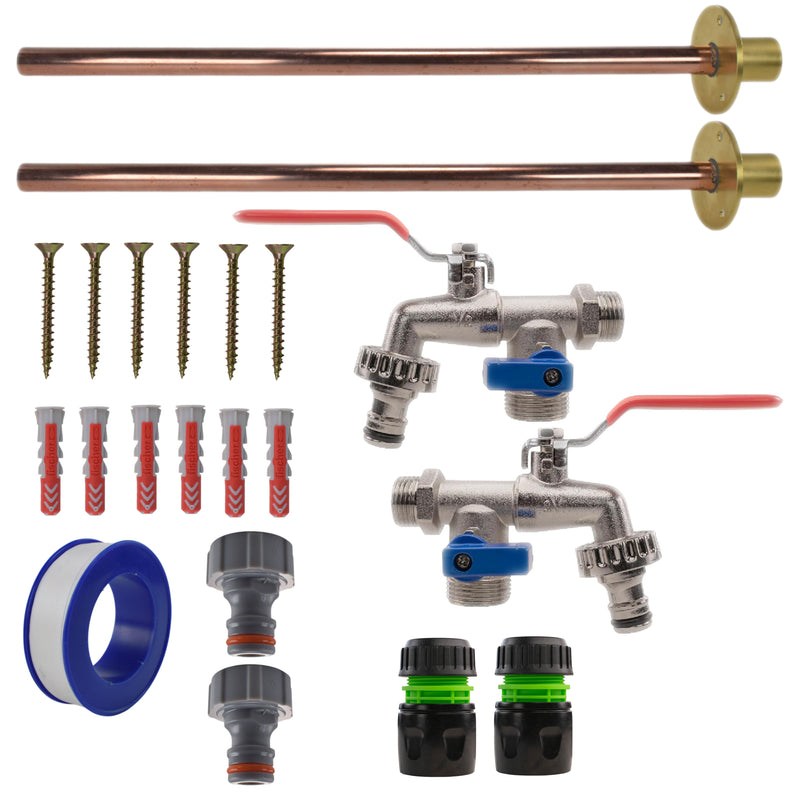 Double Lever Tap BASIC Connection Kit x2 - Garden watering