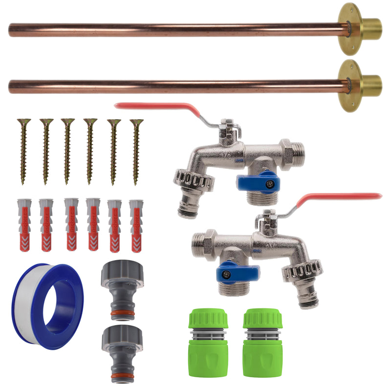 Double Lever Tap BASIC Connection Kit x2 - Garden watering
