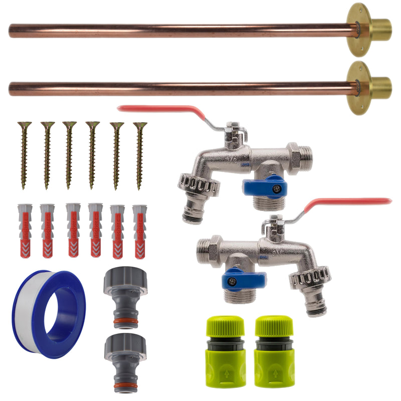Double Lever Tap BASIC Connection Kit x2 - Garden watering