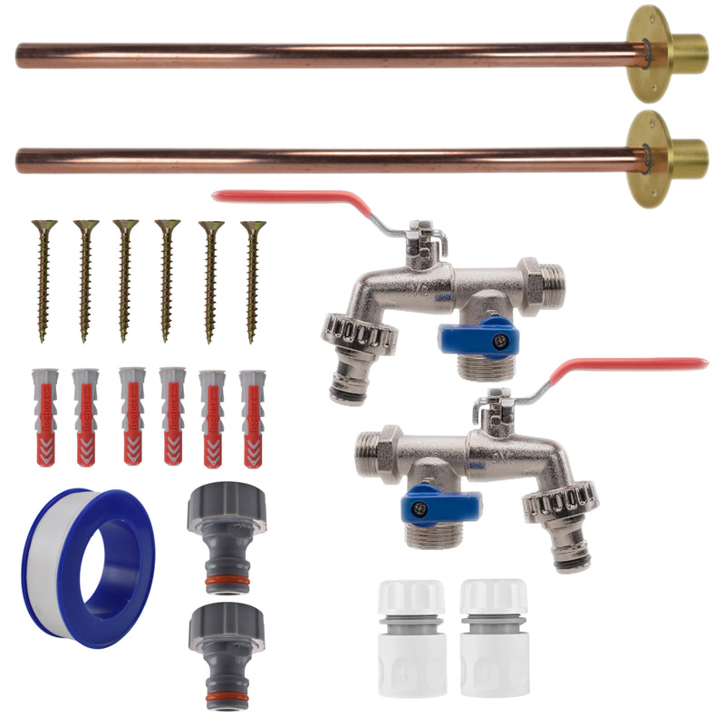 Double Lever Tap BASIC Connection Kit x2 - Garden watering