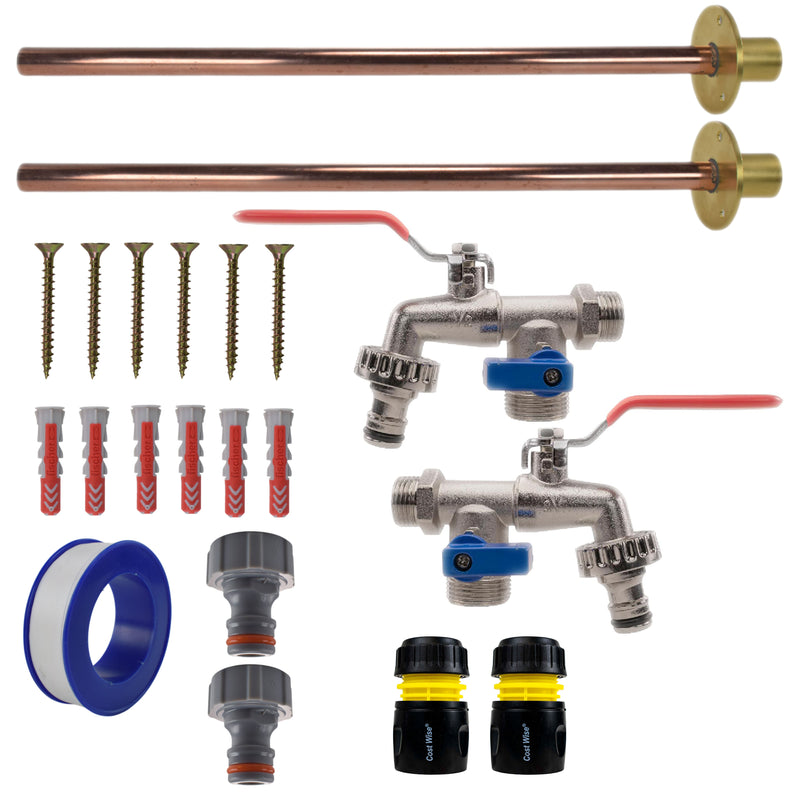 Double Lever Tap BASIC Connection Kit x2 - Garden watering