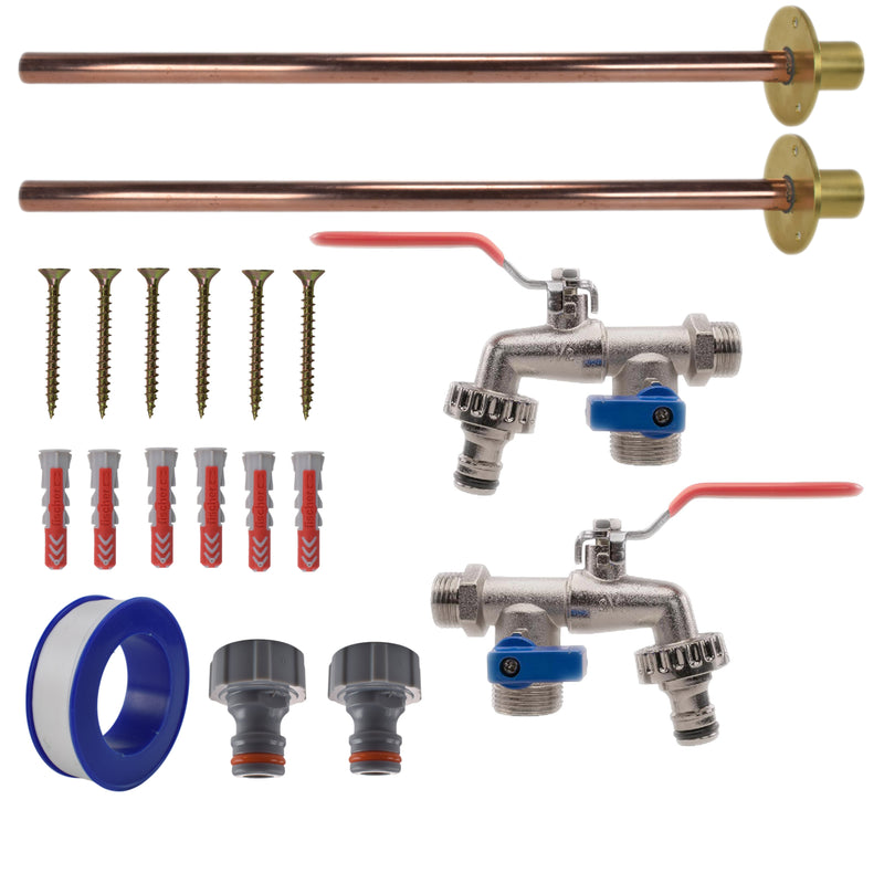 Double Lever Tap BASIC Connection Kit x2 - Garden watering