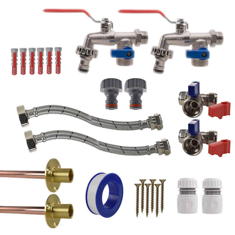 Double Lever Tap STANDARD Connection Kit x2 - Garden watering