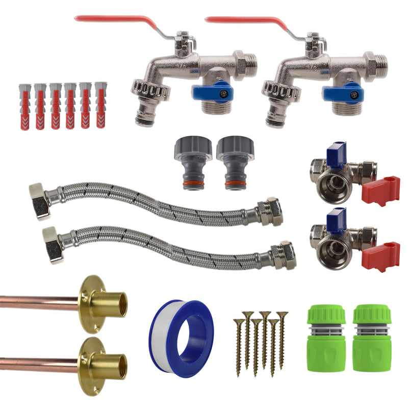Double Lever Tap STANDARD Connection Kit x2 - Garden watering