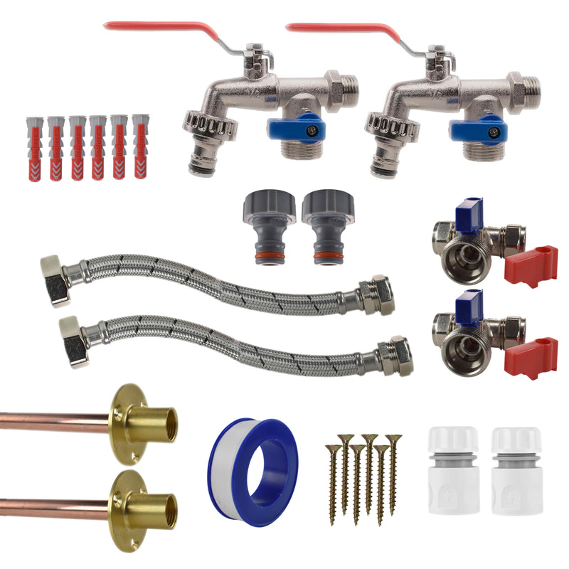 Double Lever Tap STANDARD Connection Kit x2 - Garden watering