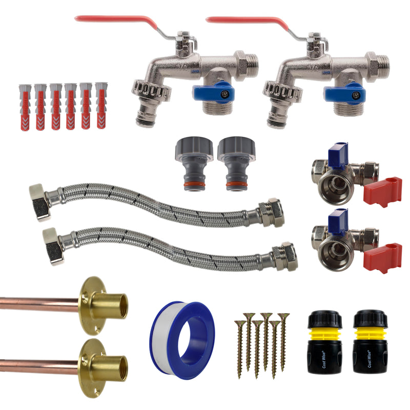 Double Lever Tap STANDARD Connection Kit x2 - Garden watering