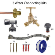 Brass Barbed Bib Tap FULL Connection Kit x2 - Garden watering