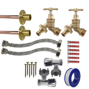 Brass Quick Connect Bib Tap FULL Connection Kit x2 - Garden watering