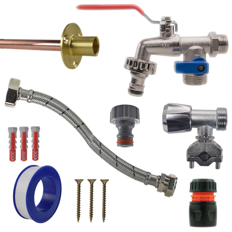 Double Lever Tap FULL Connection Kit - Garden watering