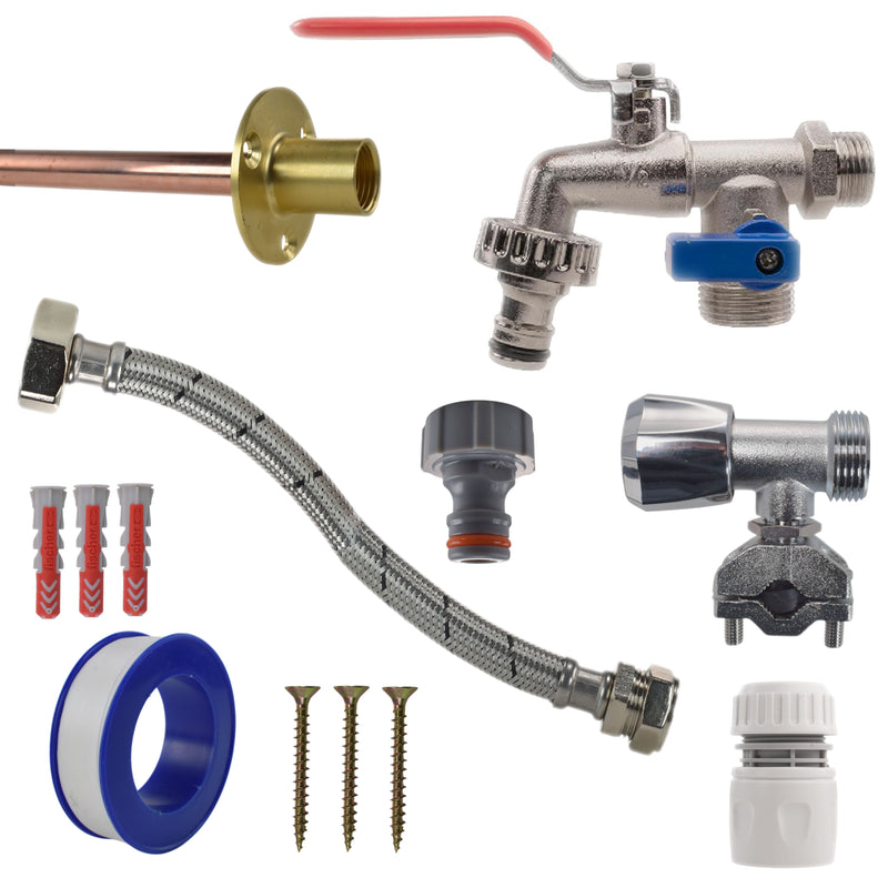 Double Lever Tap FULL Connection Kit - Garden watering