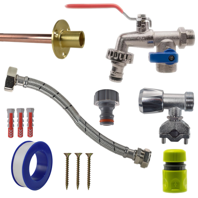Double Lever Tap FULL Connection Kit - Garden watering