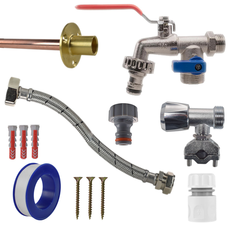 Double Lever Tap FULL Connection Kit - Garden watering