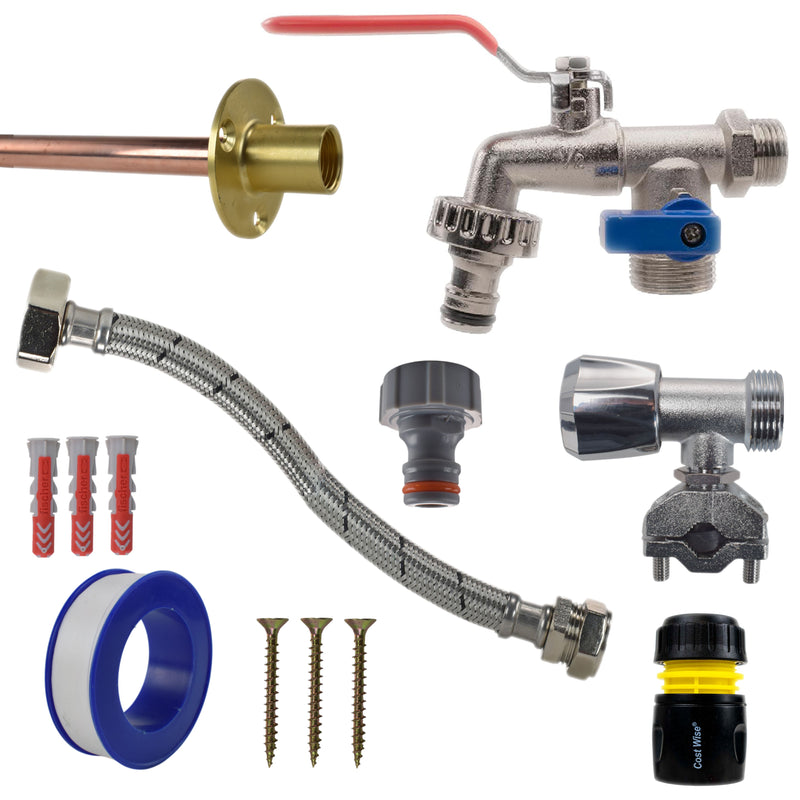 Double Lever Tap FULL Connection Kit - Garden watering