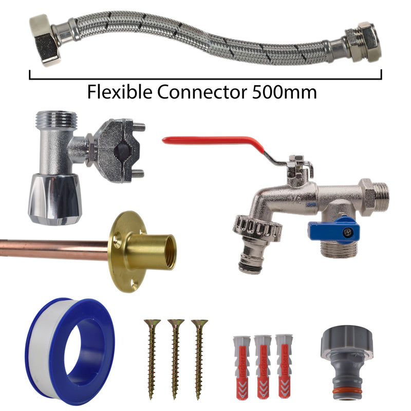 Double Lever Tap FULL Connection Kit - Garden watering
