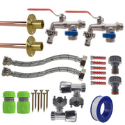 Double Lever Tap FULL Connection Kit x2 - Garden watering