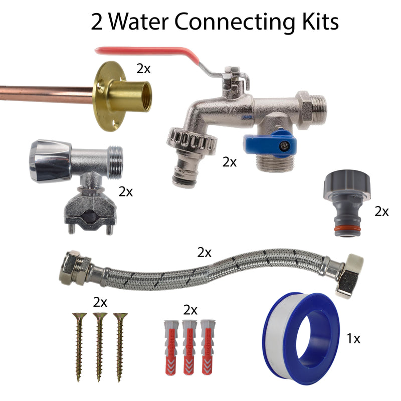 Double Lever Tap FULL Connection Kit x2 - Garden watering