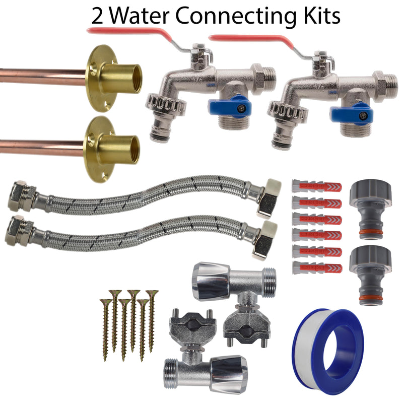 Double Lever Tap FULL Connection Kit x2 - Garden watering