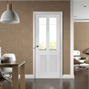 Malton Shaker Internal White Primed Door with Clear Glass -