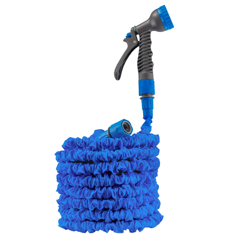 Expanding Trick Hose 7.5m - 22m Blue - Home & Garden > Lawn & Garden Garden watering